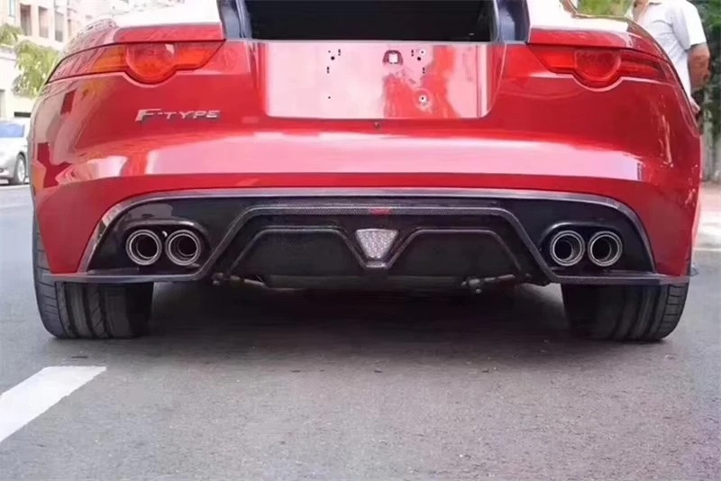 BLACK SAILS STYLE CARBON FIBER REAR DIFFUSER LIP for 2013-2016  F-TYPE